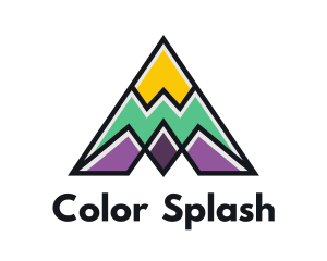 Multi Color Triangle Mountain logo design