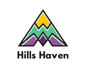 Multi Color Triangle Mountain logo design