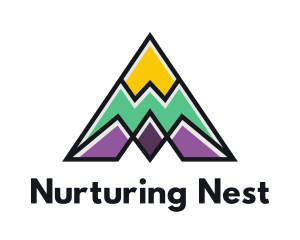 Multi Color Triangle Mountain logo design