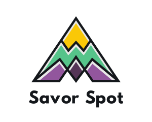 Multi Color Triangle Mountain logo design