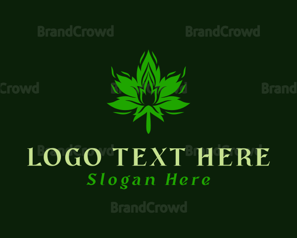 Marijuana Leaf Flame Logo