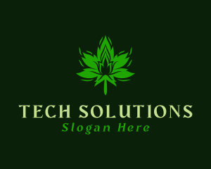 Hemp - Marijuana Leaf Flame logo design