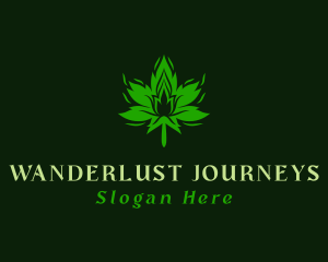 Medicine - Marijuana Leaf Flame logo design