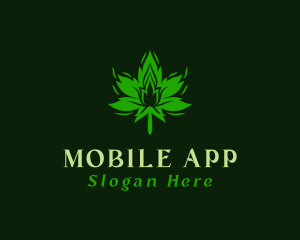 Therapy - Marijuana Leaf Flame logo design