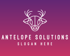 Antelope - Wild Deer Head logo design
