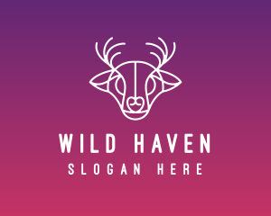 Wild Deer Head  logo design