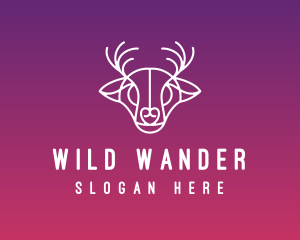 Wild Deer Head  logo design