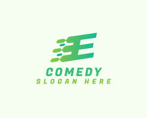 Green Speed Motion Letter E Logo