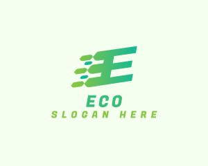 Speed Motion - Green Speed Motion Letter E logo design