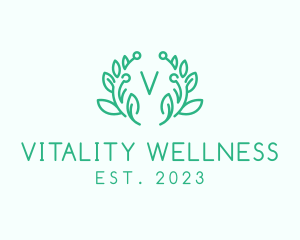 Floral Wreath Wellness Spa logo design