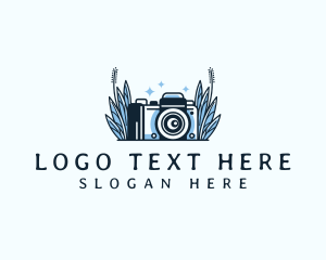 Vlogger - Camera Floral Lens logo design