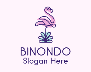 Monoline Tropical Flamingo Logo