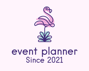 Stylist - Monoline Tropical Flamingo logo design