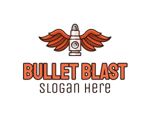 Ammunition - Winged Bullet Rocket logo design