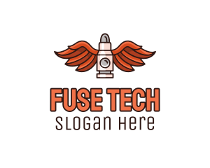 Fuse - Winged Bullet Rocket logo design