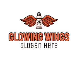 Winged Bullet Rocket logo design