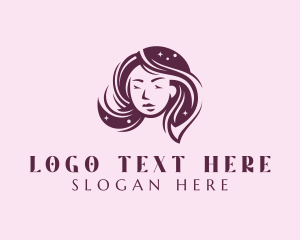 Hairdressing - Woman Hair Sparkle logo design