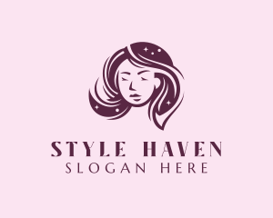 Woman Hair Sparkle Logo