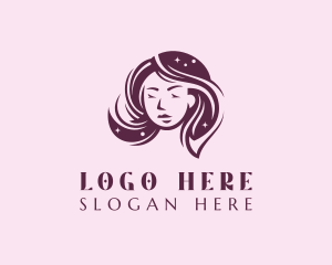 Dermatology - Woman Hair Sparkle logo design
