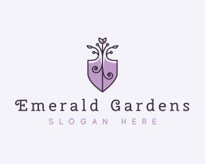 Flower Plant Shovel  logo design