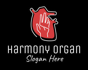 Organ - Heart Hand Cardiologist logo design