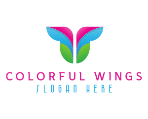 Abstract Butterfly Wings logo design