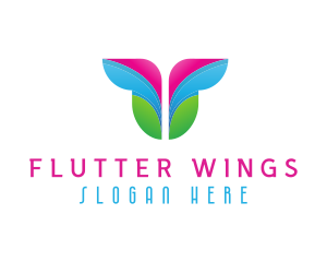 Abstract Butterfly Wings logo design