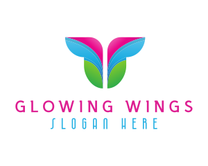 Abstract Butterfly Wings logo design