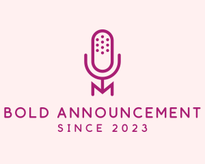 Announcement - Microphone Letter M logo design