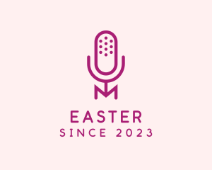 Singer - Microphone Letter M logo design
