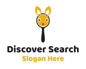 Bunny Magnifying Glass logo design