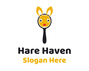 Hare - Bunny Magnifying Glass logo design