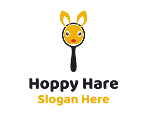 Bunny Magnifying Glass logo design