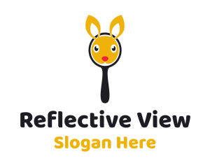 Mirror - Bunny Magnifying Glass logo design