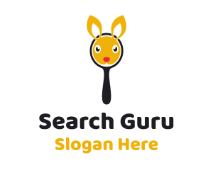 Bunny Magnifying Glass logo design