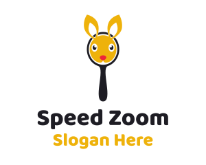 Zoom - Bunny Magnifying Glass logo design