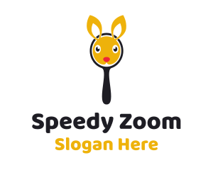 Zoom - Bunny Magnifying Glass logo design