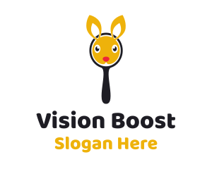 Bunny Magnifying Glass logo design