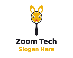 Zoom - Bunny Magnifying Glass logo design