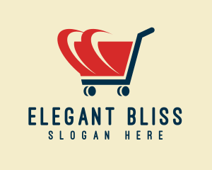 Grocery - Red Shopping Cart Speed logo design