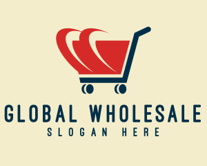 Wholesale - Red Shopping Cart Speed logo design