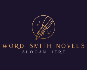 Novelist - Writer Calligraphy Pen logo design