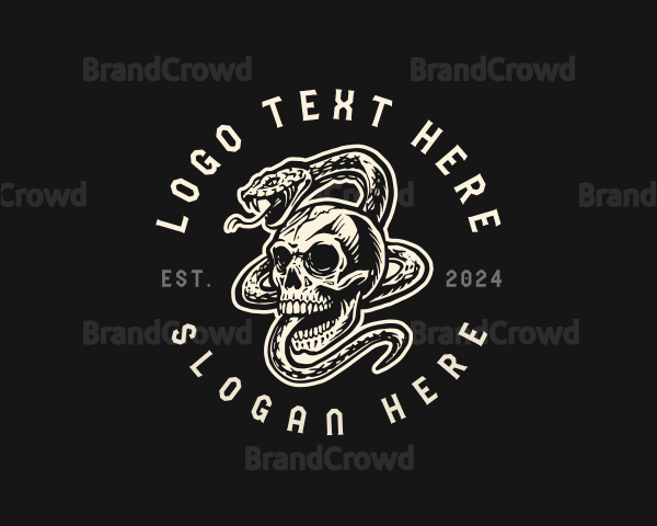 Skull Serpent Snake Logo