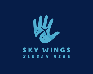 Hand Airplane Travel logo design