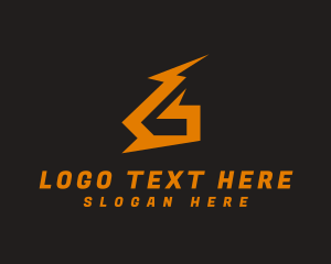 Charging - Lightning Bolt Letter G logo design