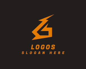 Volt - Lightning Bolt Letter G logo design