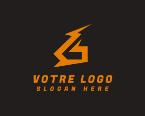 Charging - Lightning Bolt Letter G logo design