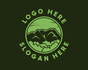 Hiker - Forest Mountain Trees logo design