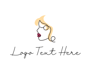 Hair Stylist - Elegant Woman Face logo design