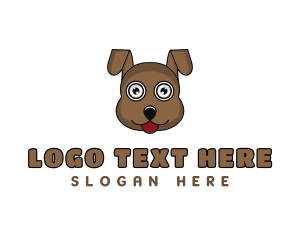 Brown Puppy - Cartoon Puppy Dog logo design